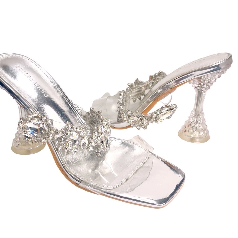 Azalea Wang Barbados-Nude Block Heel Sandals Size 8.5 - Picture 2 of 8